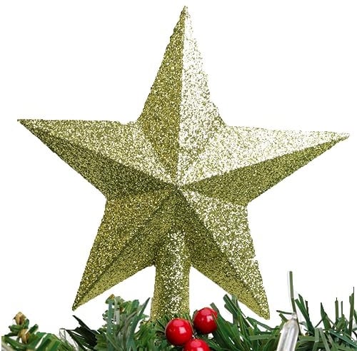 Christmas Concepts® 200mm (8) Glitter Tree Top Star Decoration – Christmas Tree Topper (Lime Green)