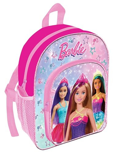 TDL Barbie Prinzessinnen-Schulrucksack für Mädchen, Deluxe-Tasche mit Vordertasche, Netz-Seite, multi, One size