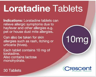 Loratadine 10 mg Antihistamine Allergy Hayfever Relief 30 Tablets