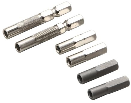uikios 6 x Sechskant-Schraubendreher-Adapter, konvertiert 6,35 mm auf 4 mm für effiziente Werkzeugkompatibilität, Mehrfachverwendung für Bit-Bohrer