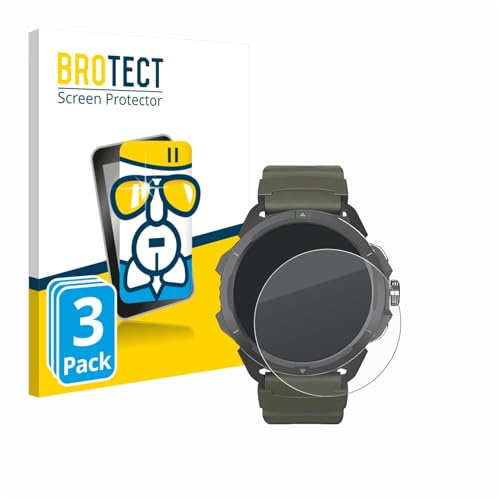 BROTECT (3 Stück Schutzglas für Hammer Watch 2 Military Edition Schutzfolie Made in Germany Panzer Folie Glas Displayschutz [ 9H, Anti-Fingerprint]