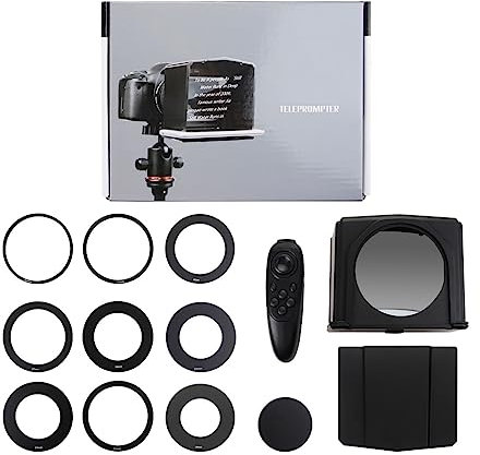 Teleprompter, Smartphone Teleprompter Interview Video Prompter Monitor Teleprompter DSLR Kamera Fotostudio,für Online-Live-Streaming