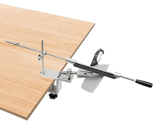 Qussse Profi Messerschärfer, 360° Flip Drehung Messerschleifer mit 6 Schleifstein, Einstellbarer Winkel, Messerschärfsystem Kit für Küchenmesser