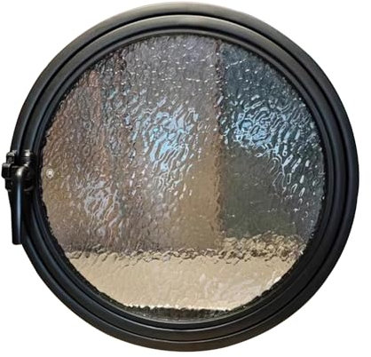 Ventanas Batientes Ventanas Redondas Con Pivote Central Para Casas, Ventanas Abatibles De Vidrio Templado, Ventanas Con Marco De Aluminio Para Food Trucks, Ventanas Colgantes Para Cocinas Y Baños(Blac