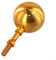 Fauhapyway 7,6 cm Aluminium-Fahnenmast-Kugel, Ornament, dekorativer Fahnenmast, Outdoor, Garten, Displayhalterung, Kugelkopf für Standardstangen (Gold)