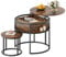 YITAHOME Couchtisch Rund, 2er Set, Wohnzimmertisch Vintage mit Stauraum und Hebeplatte, Couchtisch Höhenverstellbar für Wohnzimmer, 60x60x50cm,38x38x30cm