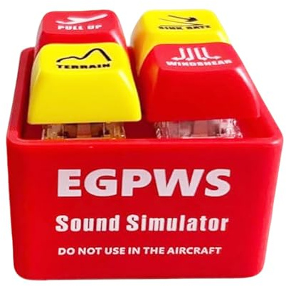 Piloten Crew Alarm Schlüsselanhänger, Warngeräuschsimulator Mit LED Licht, Warnton-Simulator,Luftfahrt Cockpit Schlüsselanhänger,Flugzeug-Notfall-Alarm-Schlüsselanhänger,Removes Before Flight Keychain