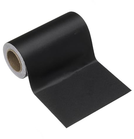 sourcing map Wood Grain Wallpaper Border 10cm x 5 Meters PVC Self-Adhesive Textured Frame Sticker Waterproof Wall Decorative Wallpaper for Floor Door Table Cabinets Desk, Matte Black