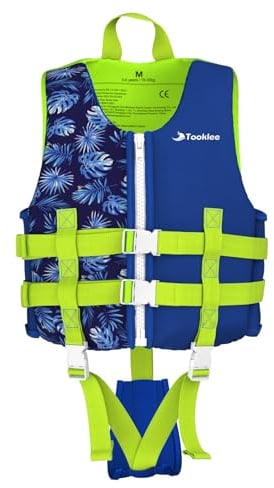 Tooklee Gilet da Nuoto per Bambini, Ad Alta Galleggiabilità, Con Cinghia Di Sicurezza Regolabile, Testato TÜV e sicuro, Comfort in Neoprene Morbido, Cinghia Sottogamba Allargata, Struttura Resistente
