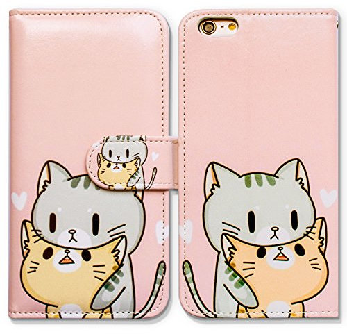 Bcov Bcov Schutzhülle für iPod touch 7/iPod touch 6, Grüne Katze, Gelbe Katze, Brieftasche, Lederschutzhülle mit Kreditkartenschlitz, Ständer für iPod touch 7/6/5