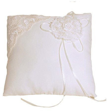 Ring Cushion with Lace Trim: 20 x 20cm: Ivory