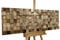 KunstLoft Wanddeko Holz rustikal | 100% HANDGEFERTIGT | 144x44x6cm | Holzbild 'The Matrix' | Abstrakt | Beige Braun | Wandbild Holz