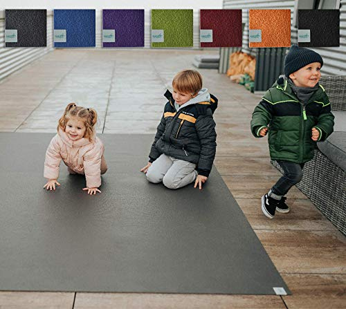 Sanosoft Outdoor Krabbelmatte Krabbelunterlage Made in Germany - Öko-Tex 100 160x180 cm Grau