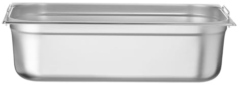 HENDI Gastronormbehälter, mit Griffen, Temperaturbeständig von -40° bis 300°C, Heissluftöfen-Kühl- und Tiefkühlschränken-Chafing Dishes-Bain Marie, 21L, GN 1/1, 530x325x(H)150mm, Edelstahl