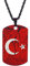 Gök-Türk Halskette Künye für Herren Unisex mit Anhänger Ay Yildiz Halbmond mit Stern Türkische Flagge Türkei Türkiye - rot