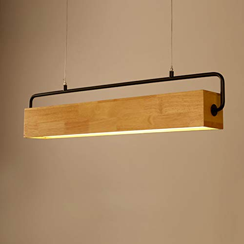 BEHWU LED Pendelleuchte Holz Lampe Einfache und Moderne Kronleuchter im Nordischen Stil Hängeleuchte Deckenleuchten für Esszimmer und Wohnzimmer, 3500Kelvin 72CM 1680Lumen