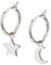 Brandlinger ® Ohrringe Silber 925 hängend. Creolen mit Anhänger Mond und Stern. Schmuck Damen vergoldet mit 18 Karat (Silber und Gold) für Frauen und Mädchen. Durchmesser der Creolen 12mm.