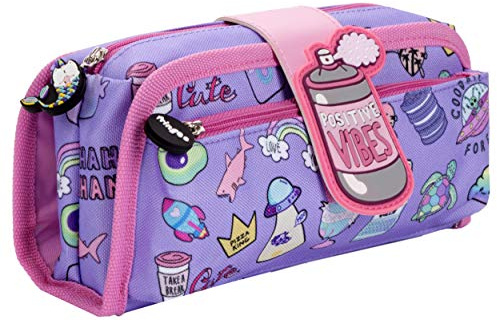 Fringoo - Pencil Case for Kids - Durable Silicon Patch 14 Colourful Designs