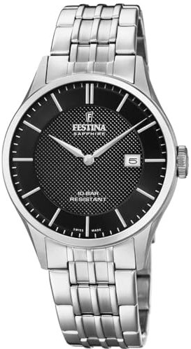 Festina Uhr Für Herren F20005/4 Swiss Made Silber Edelstahl Case SilberEdelstahl Band