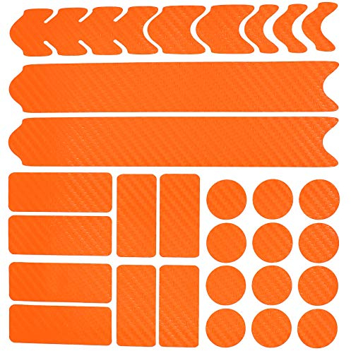 AlphaShield Fahrrad Rahmenschutz Kettenstreben Schutz Folie Aufkleber Rahmen Schutz Carbon MTB BMX Lackschutz Folie K099 K100 (Carbon Orange)