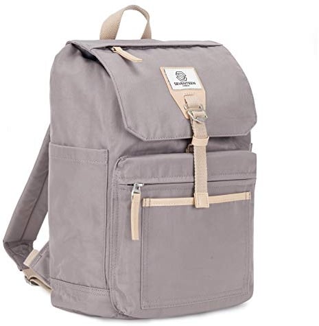 SEVENTEEN LONDON – 16L Laptop-Rucksack für Damen 15 Zoll Mädchen Jungen Schulrucksack Wasserabweisendes Nylon Gefalteten Kordelzug Rucksack in Lila für Universität/Reisen/Herren – 'Fulham'