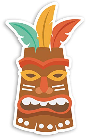 2 x 10 cm Tiki Head Vinyl-Aufkleber – Tribal Sommer Urlaub Laptop Aufkleber #30180 (10 cm hoch)