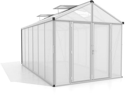 Zeus Comfort 11900 HKP 16 mm Gewächshaus Aluminium eloxiert 3 Dachfenster Garten