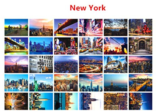 30 Stück 1 Set Weltberühmte Stadt Sehenswürdigkeiten Landschaft Postkarten Geschenk Blanko Postkarten (New York)