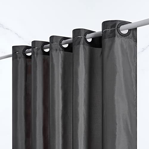 Furlinic Duschvorhang Überlänge für Badezimmer Badvorhang Anti-schimmel Textil für Badewanne und Dusche Vorhang aus Stoff Antibakteriell Waschbar Dunkelgrau Hookless Extra Groß 270x180cm.