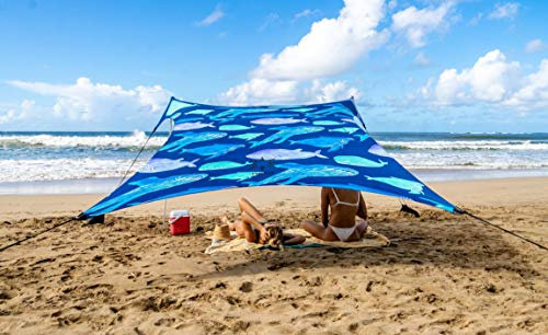 Neso Strandzelt mit Sandanker, tragbares Sonnendach - 2,1m x 2,1m – Patentierte mit verstärkten Ecken zur Stabilisierung (Rettet die Wale)