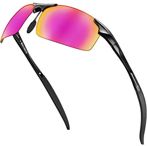 Balinco® Sport Sonnenbrille mit Aluminium-Rahmen, UV-Schutz & polarisierten TAC-Linsen - ideal für den Radsport geeignet - im praktischen Zubehör-Set inkl. Geschenkbox