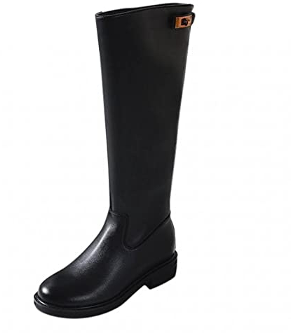 Stivali Donna al Ginocchio Stretch Eleganti con Zeppa Autunno Inverno Elastici Alti Invernali (39,Nero)