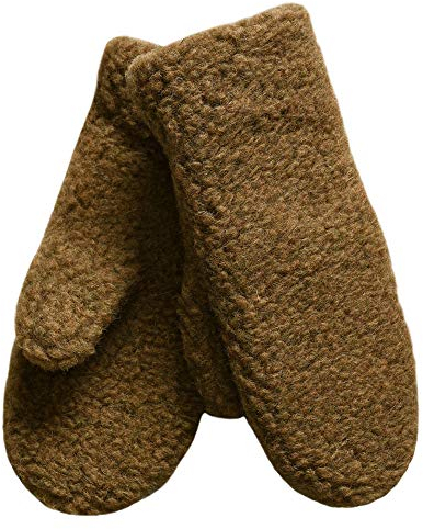 SamWo, Fäustlinge/Handschuhe aus 100% Merinowolle, wohlig warm (M, bark)