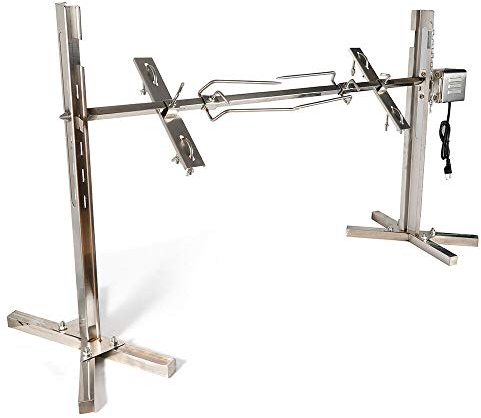 Fetcoi BBQ - Kit girarrosto elettrico automatico 15 W, griglia universale in acciaio inox, girarrosto per giardino, festa, campeggio, carnevale