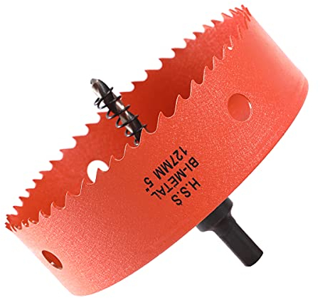 Dribotway Bi-Metall Lochsäge 5'' 127mm,M42 HSS Schneller Lochschneider,mit 1 Schaft und 1 Bohrer,Für Trockenbaumaterialien, Holz, Kunststoffe und Metalle, Schnitttiefe
