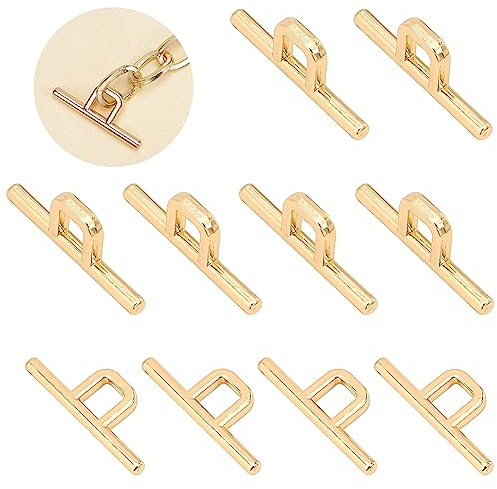 WADORN 10 Stück Metall Knebelverschlüsse, Quadratischer Verschluss T-Bar Schnalle Schmuckverschlüsse Flache Kippverschlüsse Steckverbinder Hardware Für DIY Halskette Armbänder Herstellung