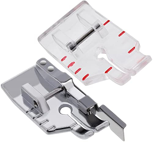 YRDQNCraft Nähfuß mit Kantenführung, 6,35 mm (1/4 Zoll), klare Sicht, Quilt-Nähfuß, passend für Singer Brother Babylock Janome Simplicity Nähmaschine mit niedrigem Schaft (2 Stück)