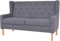 KOIECETA Sofa 2-Sitzer Stoff Skandinavisch Polstersofa Loungesofa Couch 2 Sitzer Grau Sitzmöbel