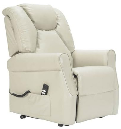 POLTRONE ITALIA Angela 2 motori Pelle Poltrona relax Alzapersona Detraibile 19% Roller System schienale fiocco seduta micromolle poltrona elettrica poltrona per anziani Beige