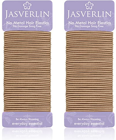 JASVERLIN Blonde Haargummis, Kein Verrutschen Beschädigungsfreie Gummibänder Pferdeschwanzhalter für Frauen Mädchen Männer, Haarbänder für Dünne Feine Dicke Lange Locken 2mm 80 Stück (Sandy Blonde)