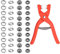 100 Stück Druckknöpfe Sets mit Zange,Φ9.5mm Metall Druckknöpfe Jersey Druckknöpfe Nähzubehör Buttons Knöpfe Jersey Snaps für DIY Basteln Kinderbekleidung Kleidung Taschen