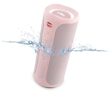 Vieta Pro Altavoz Bluetooth Potente, Resistente al Agua, 10H de Batería, Micrófono. Altavoz Portátil Grande True Wireless, Aux In, USB, Asistente de Voz y Sistema de Luces | #Party Rosa