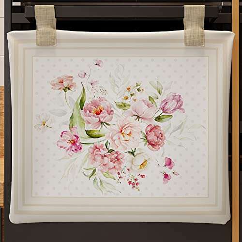 PETTI Artigiani Italiani - Accessori Tessili da Cucina, Copriforno 40x50 cm in Microfibra, Copri forno Moderno in Stampa Digitale Pois Tortora, 100% Made in Italy