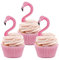 24 Pièces Flamant Rose Cupcake Toppers, Tropical Décoration Gâteau Anniversaire, Aloha Cake Topper Décoration pour Hawaii Aloha Luau Décoration de Fête d'été (Flamant)
