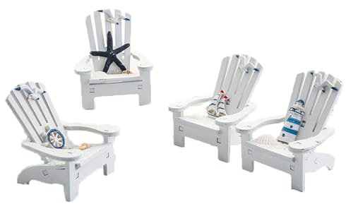 zalati Mini adornos de silla, 4 unidades, figuras hechas a mano, de madera, con estilo náutico, verano, playa, para el hogar, regalos, decoración de tienda