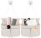 SPHERETRON 2 Stück Hängeorganizer,Hängende Aufbewahrungstasche,High Capacity Faltbares Wandorganizer, Taschen Wandorganizer Tasche mit 3 Fächer mit Klebriger Haken für Home,Diele,Kinderzimmer(Beige)