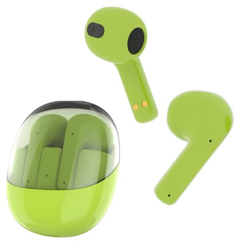 WATCHEM Wireless Earbuds: Bluetooth 5.3 Headphones, In-Ear TWS Earphones with Fast Charging Case, Immersive HI-FI Stereo Sound, Touch Controls & 24-hour Playback - GREEN