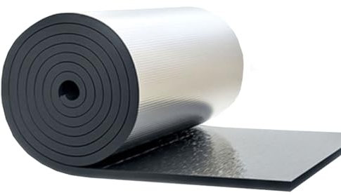 Fireproof Soundproof Foam Wrap Insulation Roll Aluminium Film Self-adhesive Radiator Heat Deflector Shelf Radiator Insulation Panels, Ideal for Van, Camper, Roofs & Walls, 5mm Thick ( Size : 1mx4m )