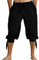 Runcati Kurze Hosen Herren Pluderhose mit Schnürung Wikinger Sommerhose Pirat Mittelalter Kostüm Freizeit Strand Shorts, Schwarz, M