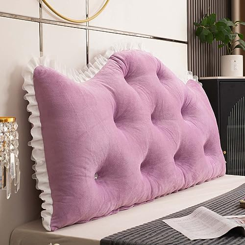 GOFOHIMI Großes Kopfteil Im Prinzessinnen-Stil, Lesekissen für Bett und Sofa, Keilkissen, Rückenpolster für die Wand, Sitzkissen, Wandkissen, groß mit waschbarem Bezug - Ideal zum Anlehnen im Bett
